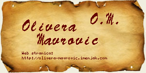 Olivera Mavrović vizit kartica